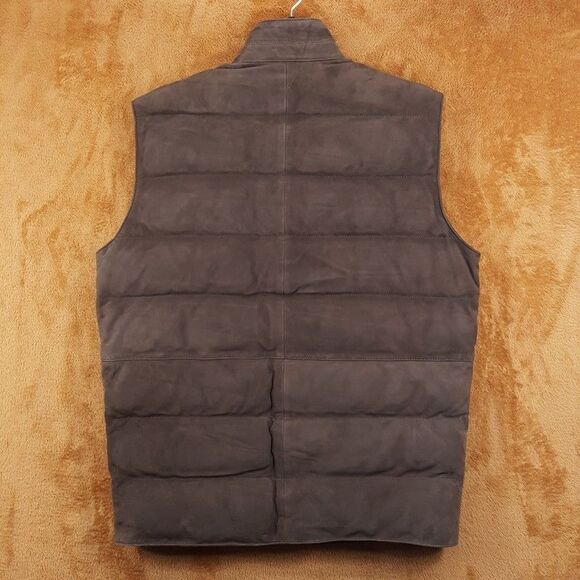 PETER MILLAR Jacket Mens Medium Brown Button Up Vest 100% Suede CORDOVA $1495 - Picture 7 of 14